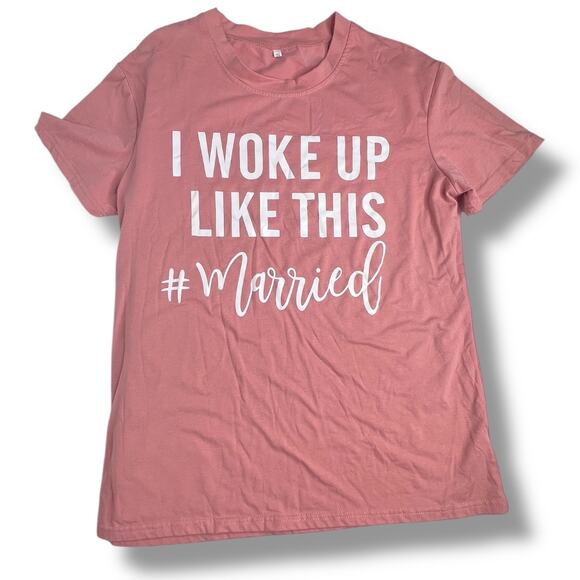 Wedding Bride Pink Tee Shirt Bundle - #Married 'Ring Finger Size Small - Picture 2 of 7